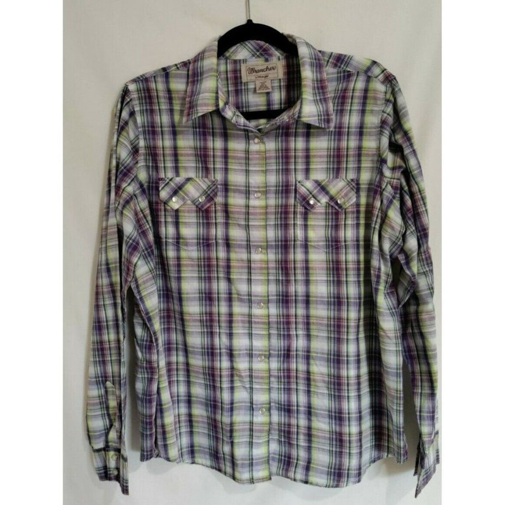 Vintage Men's Wrancher By Wrangler XXL Pearl Snap Button Western Shirt Purple...